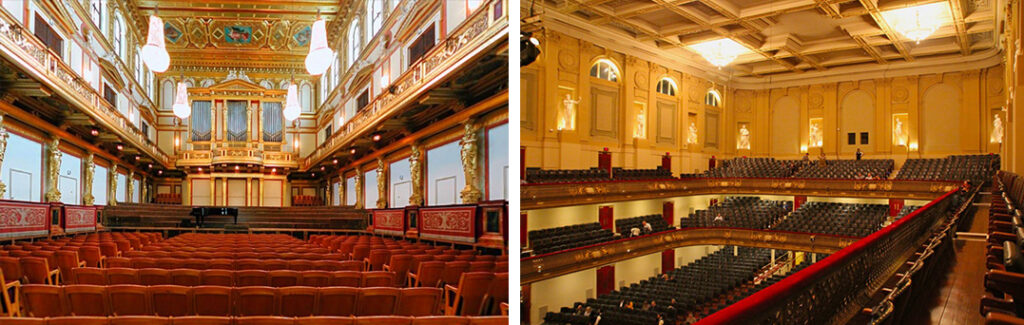 Acoustics of concert halls: Grosser Musik Vereinsaal Vienna e Symphony Hall Boston