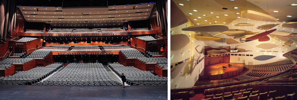 Acoustics of concert halls: Northern Alberta Jubilee a Edmonton e Aula Magna a Caracas