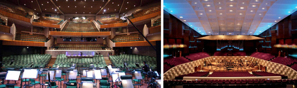 Acoustics of concert halls: St. Davids Hall a Cardiff e De Doelen concert hall a Rotterdam