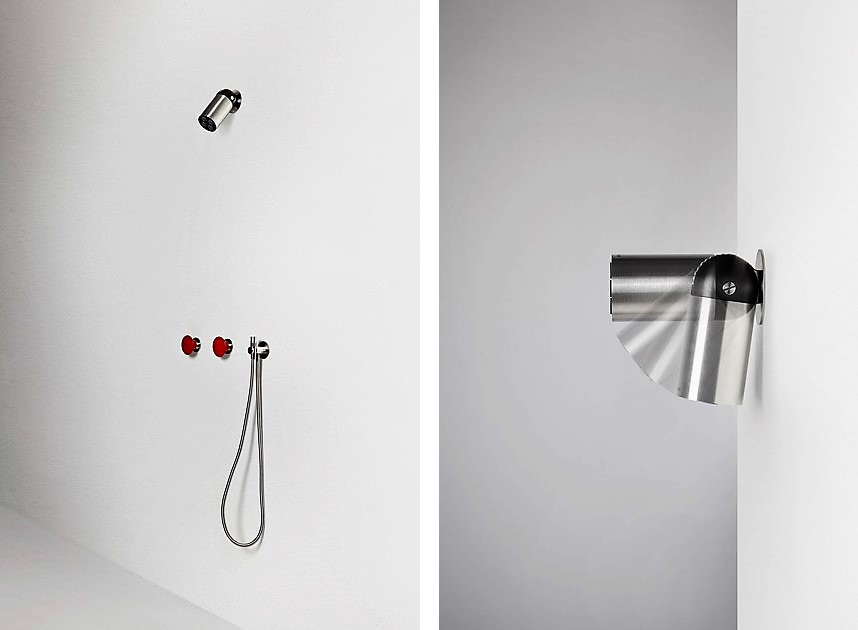 Bathroom environment: minimal shower columns