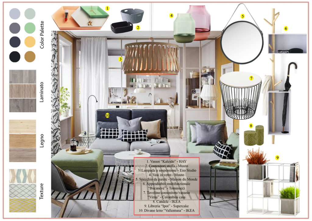 La zona giorno: moodboard come arredare open space