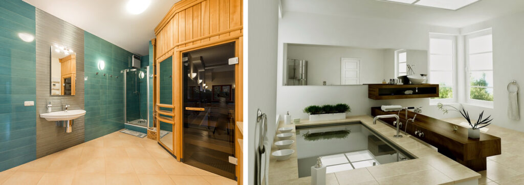 La spa privata con sauna e vasca idromassaggio