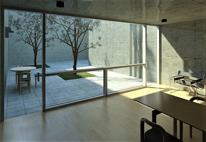 The patio: Kidosaki House by Tadao Ando