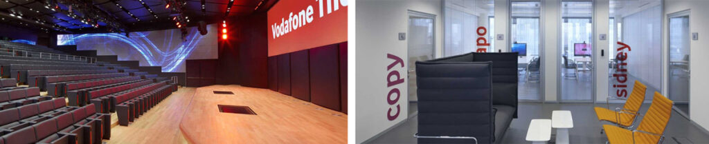 Spaces for work: photos of the interiors of the Vodafone Village in Milan