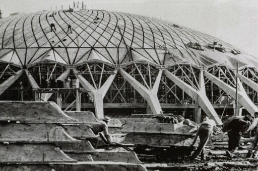 Palazzetto dello Sport di Roma 1960, foto cantiere cupola