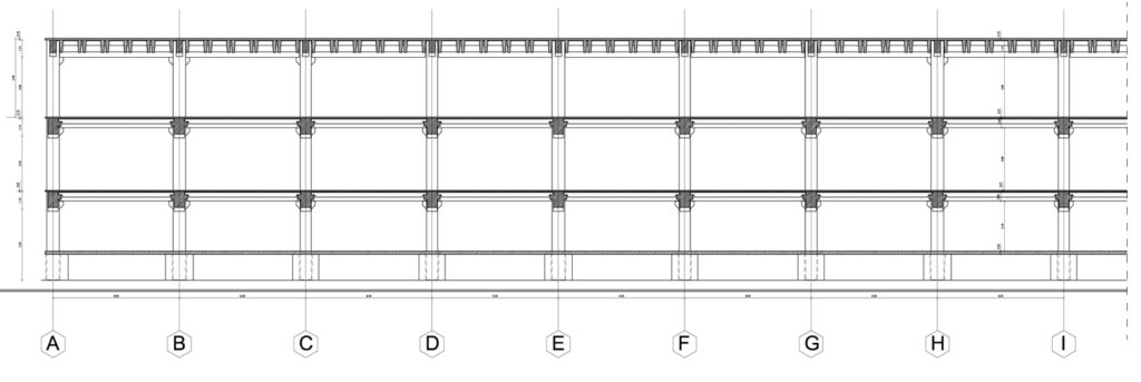 Structural section of a multi-storey car park dwg Archweb