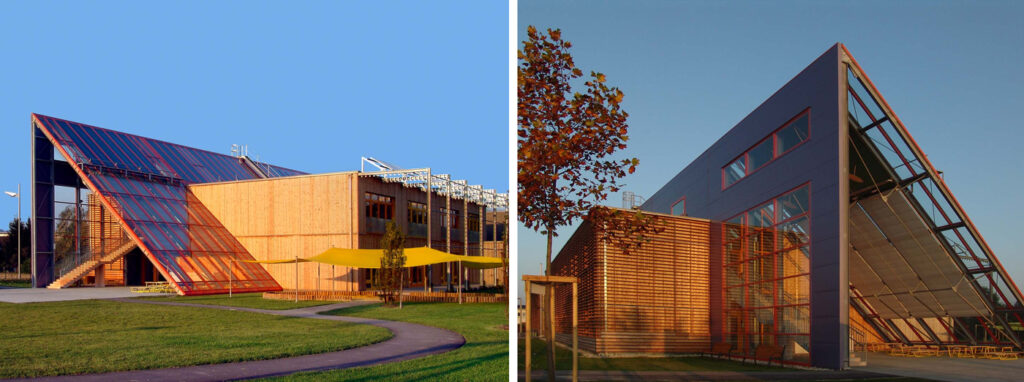 Serra bioclimatica: Solar City a Linz, Austria. Architetto Olivia Schimek