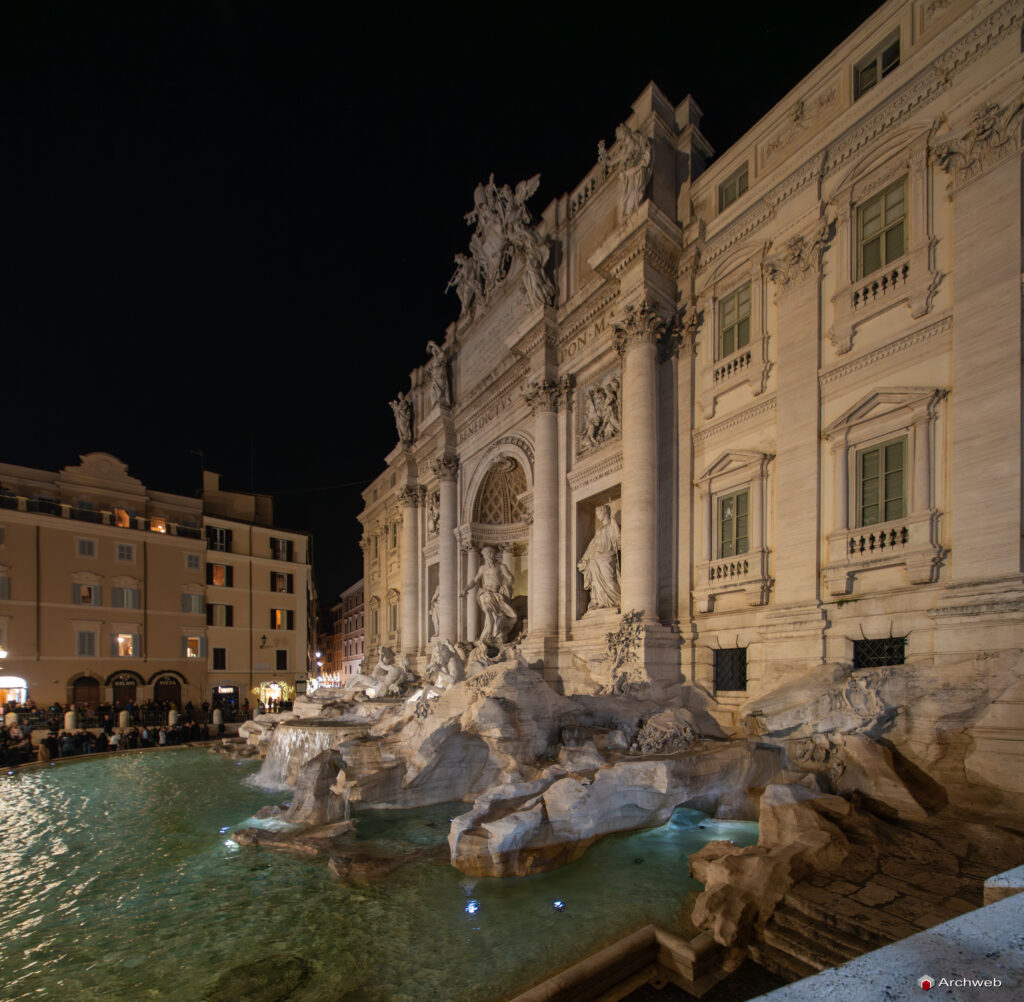 Fontana di Trevi in notturna. Foto © Archweb.com