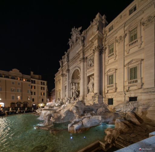 Fontana di Trevi in notturna. Foto © Archweb.com