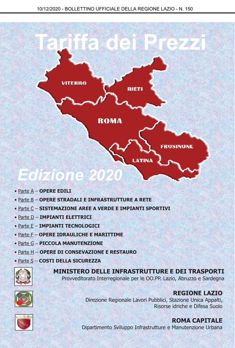 Tariffa Prezzi Regione Lazio 2020