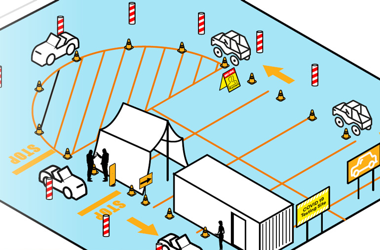 Mobile centers for virological tests