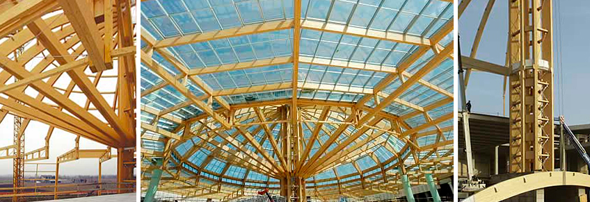 Acciaierie, the largest umbrella roof in laminated wood