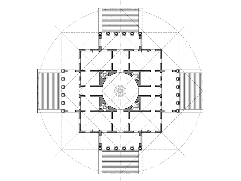 Villa Capra – La Rotonda. Dwg plan drawings