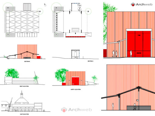 Red Sun Pavilion dwg "Padiglione del Sole Rosso dwg"