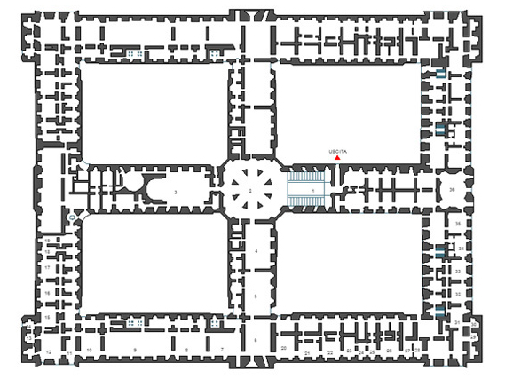 Pianta generale della Reggia di Caserta dwg