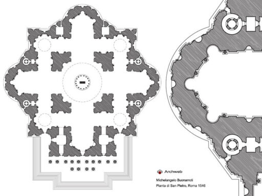 Immagine della pianta di San Pietro di Michelangelo