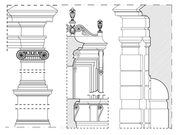 Villa Giulia a Roma, disegni dwg
