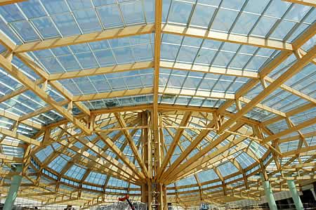 Acciaierie, la più grande copertura ad ombrello in legno lamellare