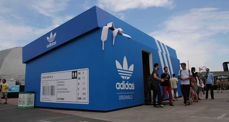 Photo of the adidas store setup in Chicago