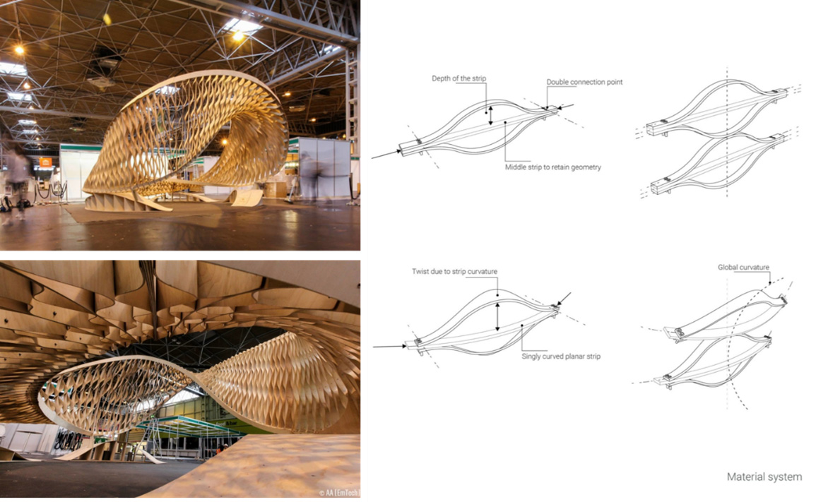 Padiglione costruito da AA London. Esempio di fabbricazione digitale