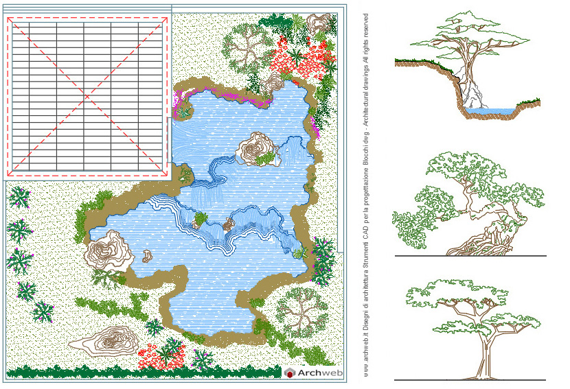 Japanese garden dwg drawing