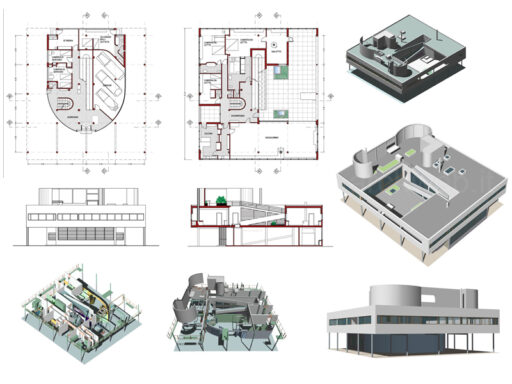 Disegni di Progetto di Villa Savoye di Le Corbusier