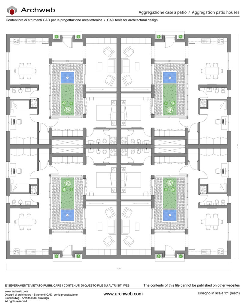 Aggregazione residenze patio 01 dwg