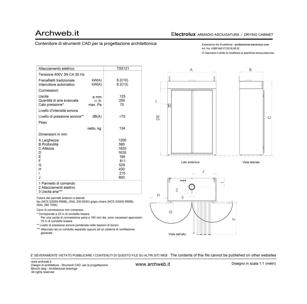 Armadio asciugatura 2D 1 dwg