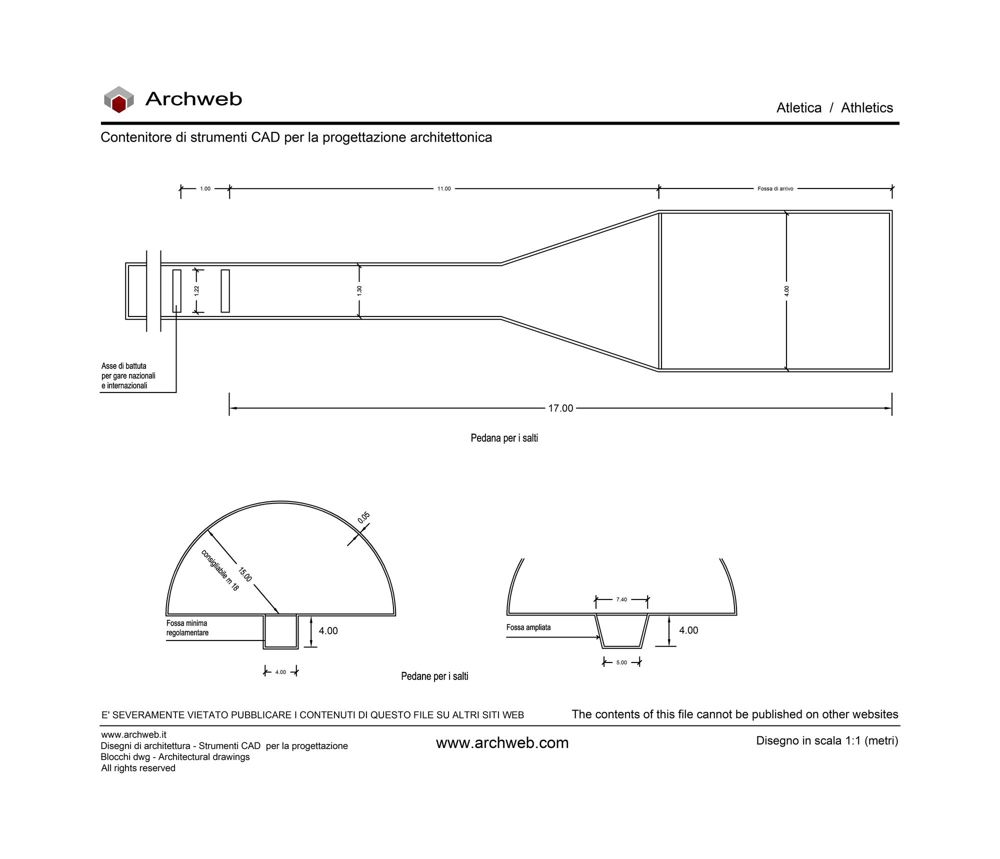 Atletica - pedane per salti dwg Archweb