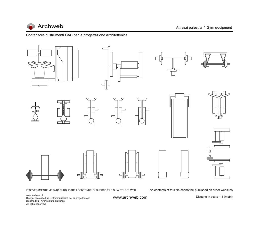 Attrezzi palestra 01 dwg Archweb