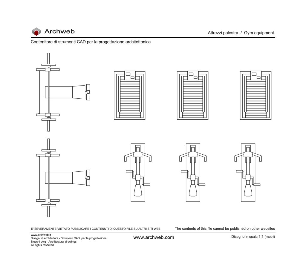 Gym equipment 02 cad block Archweb