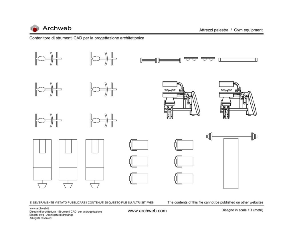 Gym equipment 03 cad block Archweb