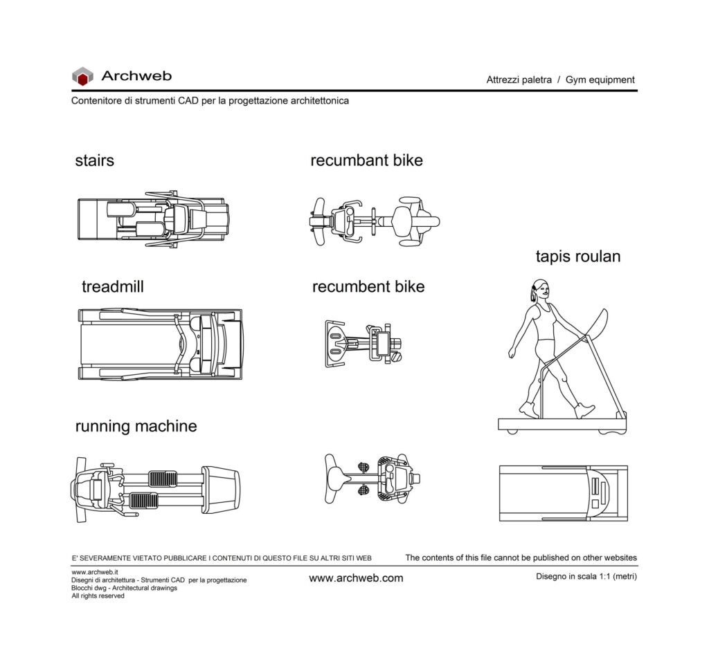 Gym equipment 04 cad block Archweb