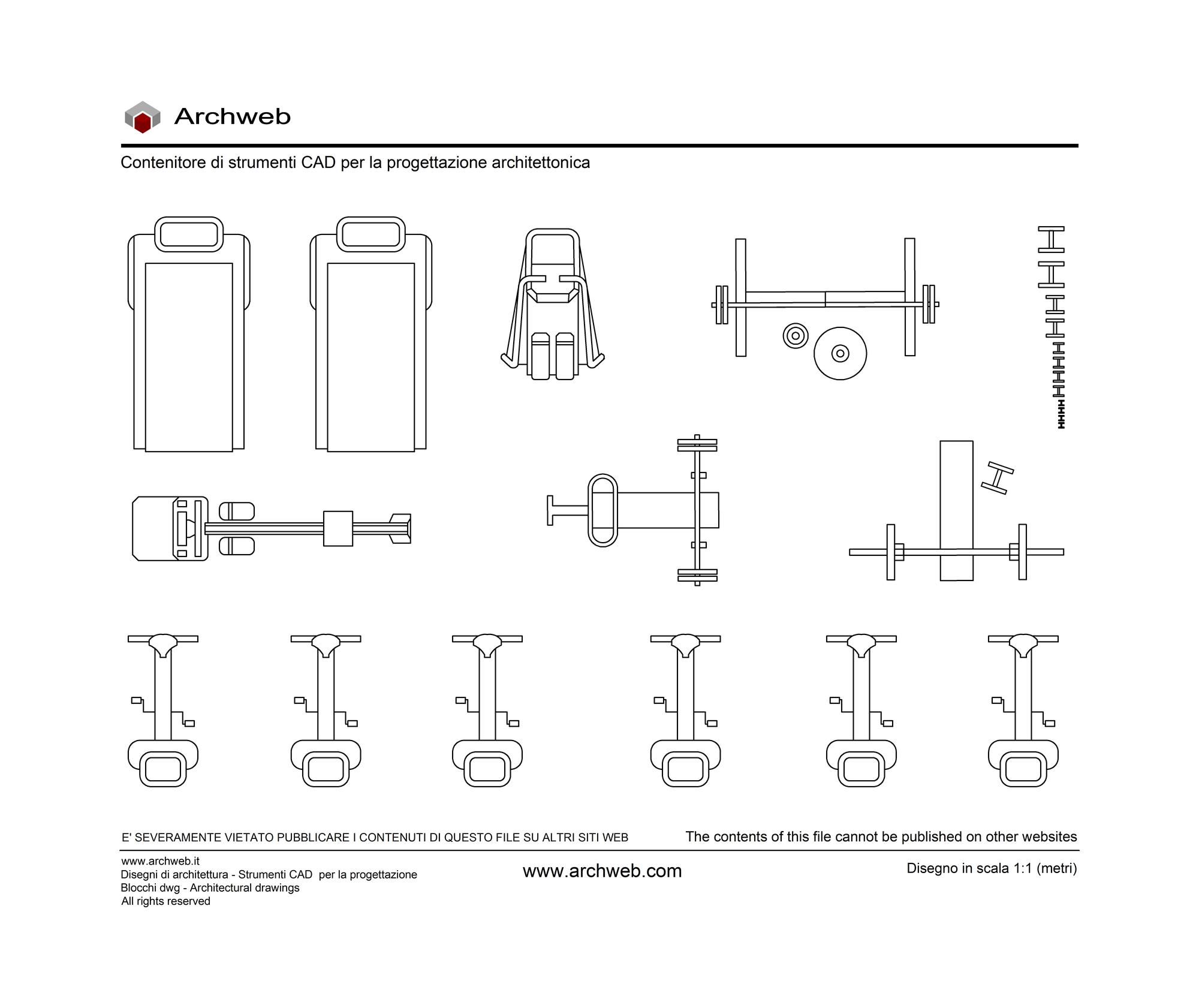 Gym equipment 05 cad block Archweb