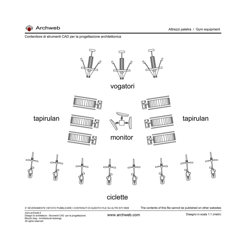 Gym equipment 06 cad block Archweb