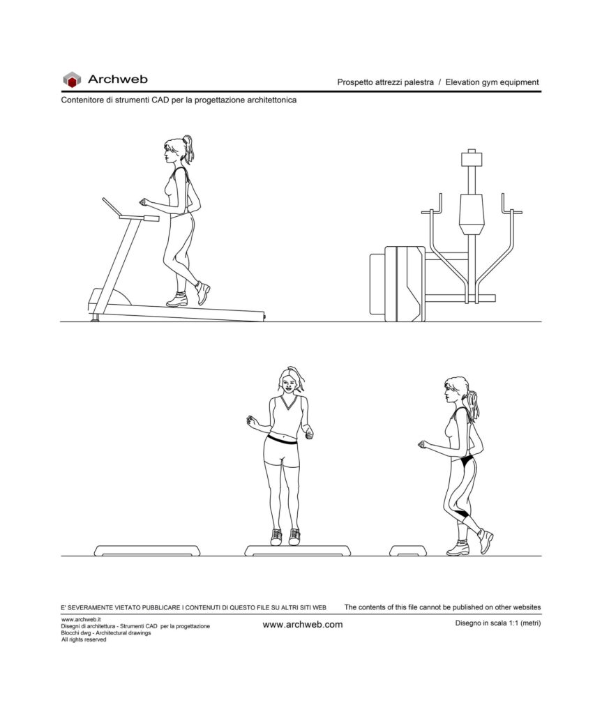 Gym equipment 07 cad block Archweb