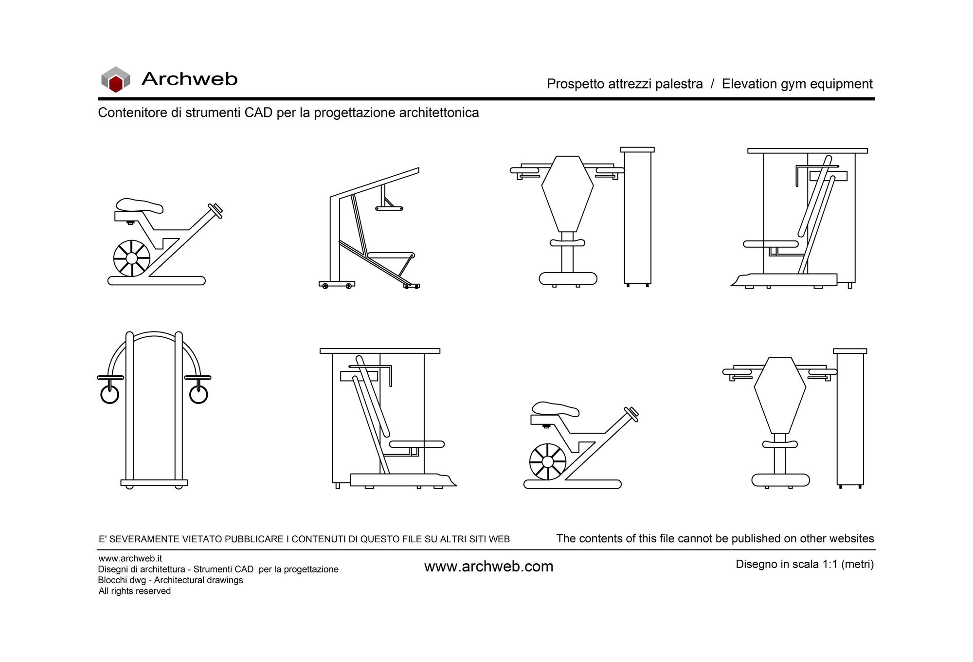 Gym equipment 08 cad block Archweb