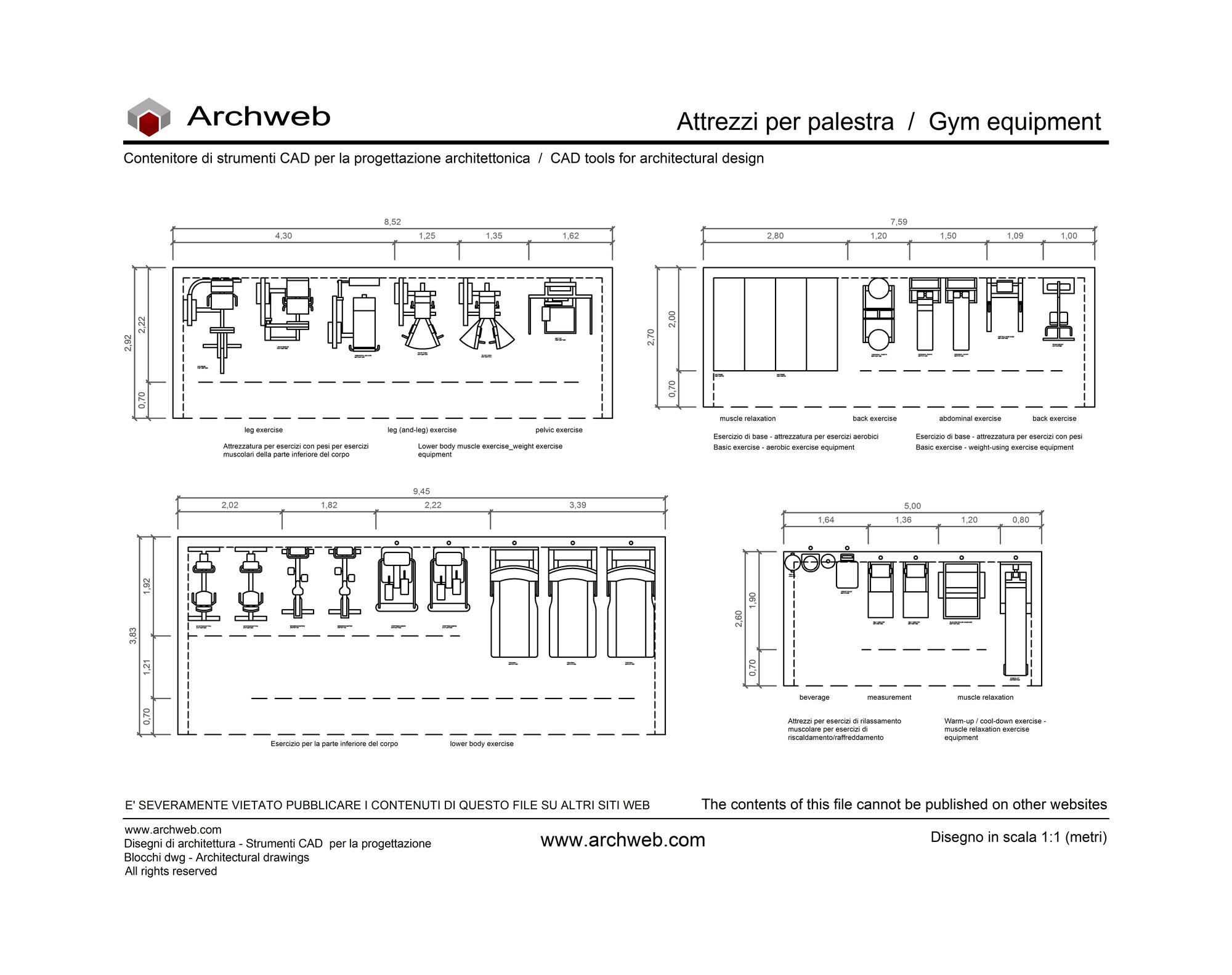 Attrezzi palestra 10 dwg Archweb