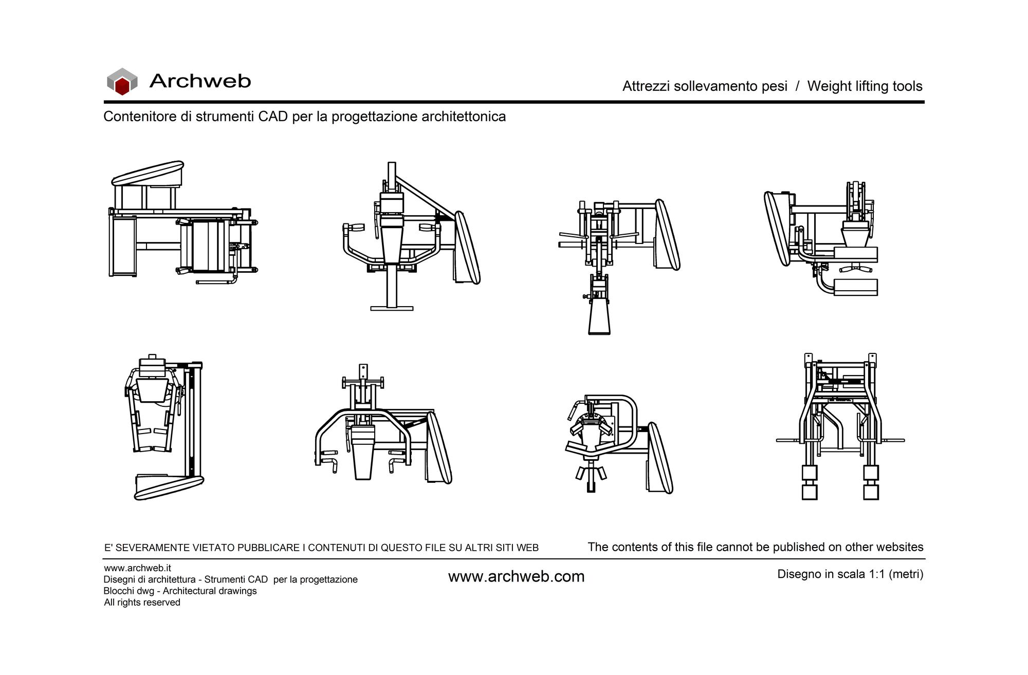 Weight lifting equipment cad block Archweb