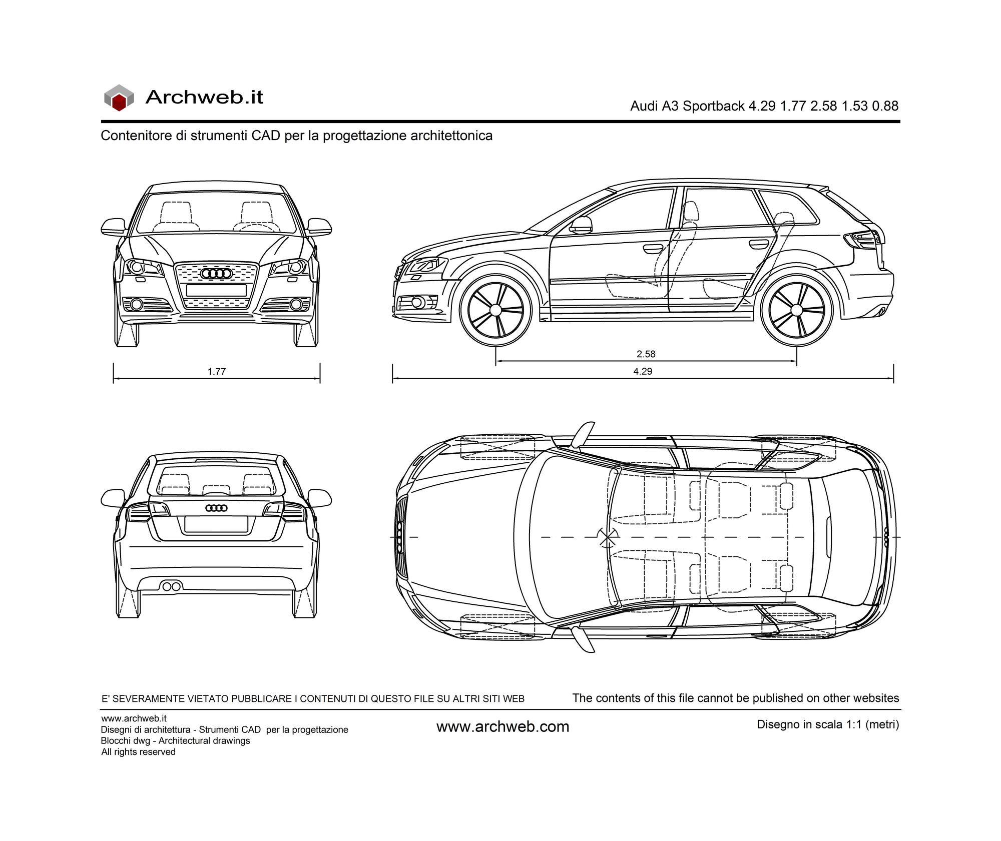 Audi A3 Sportback dwg