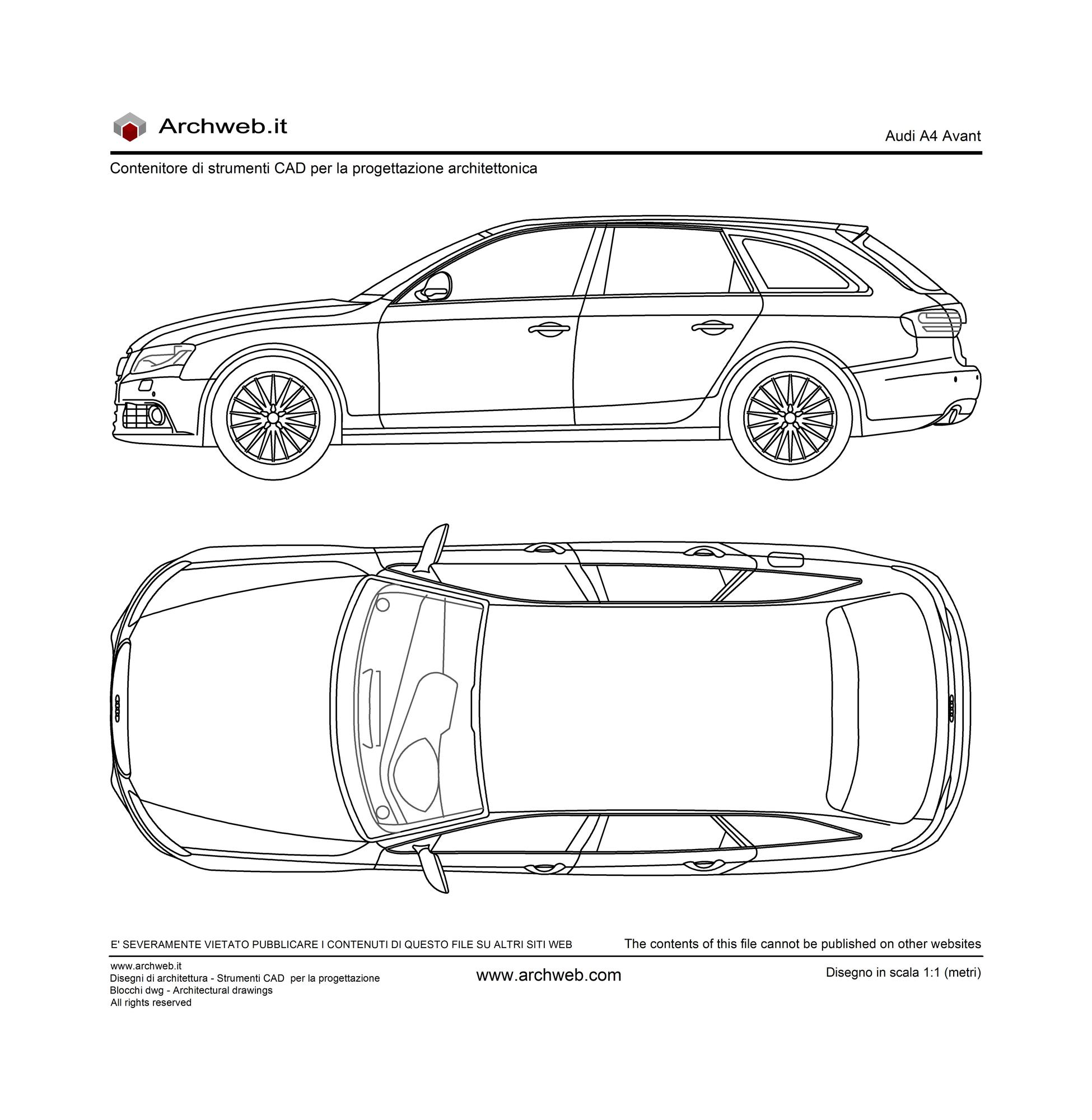 Disegno automobile Audi-A4-Avant dwg