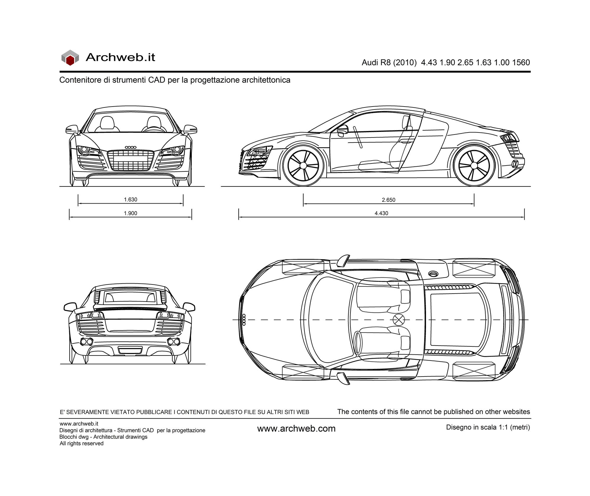 Audi R8 2010 dwg