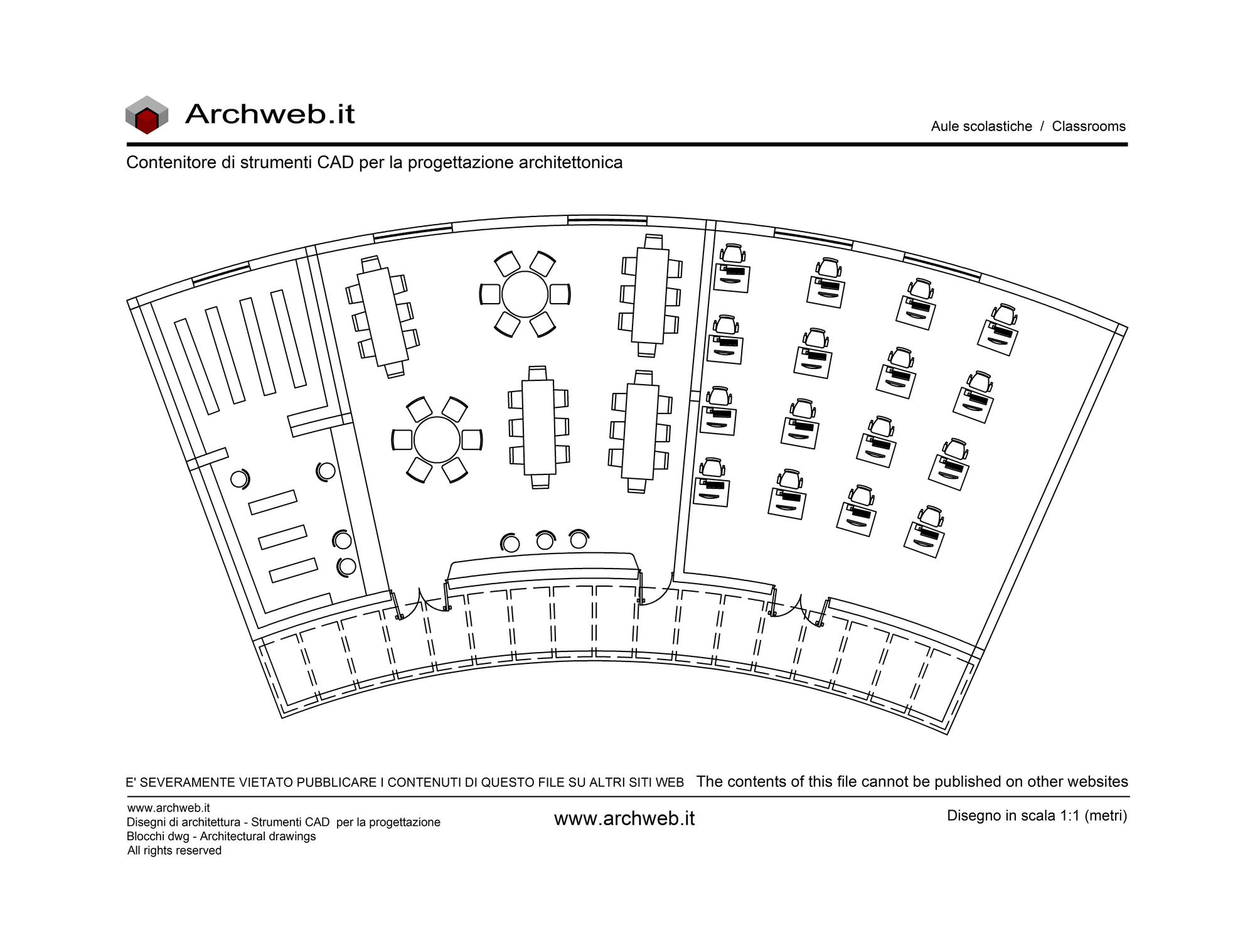 Plan classrooms 04 - 1:100 scale dwg drawing - Archweb
