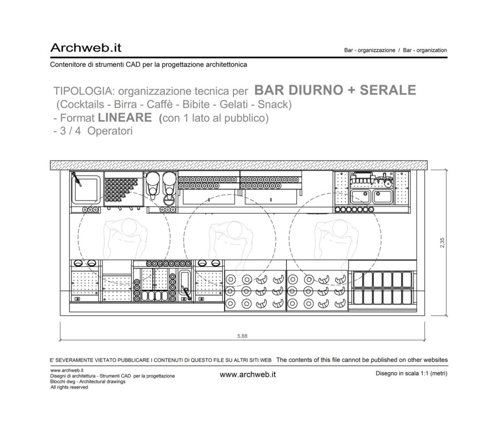 Bar chiosco lineare 01 dwg
