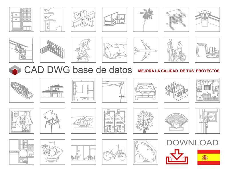Base de datos Archweb dwg, bibliotecas de autocad en español.