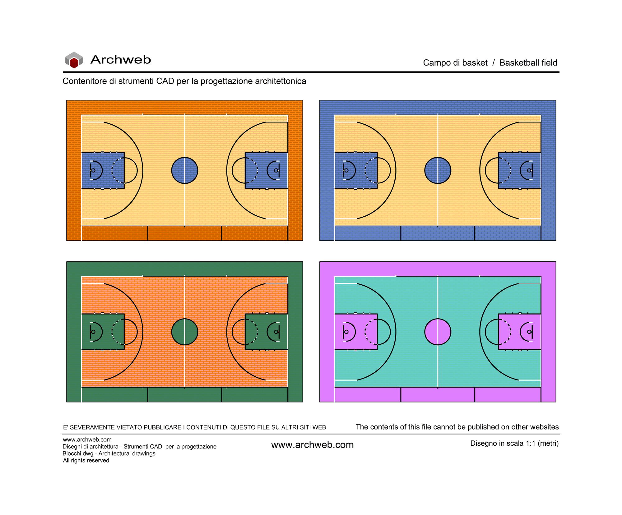 Basket con campo a colori dwg Archweb