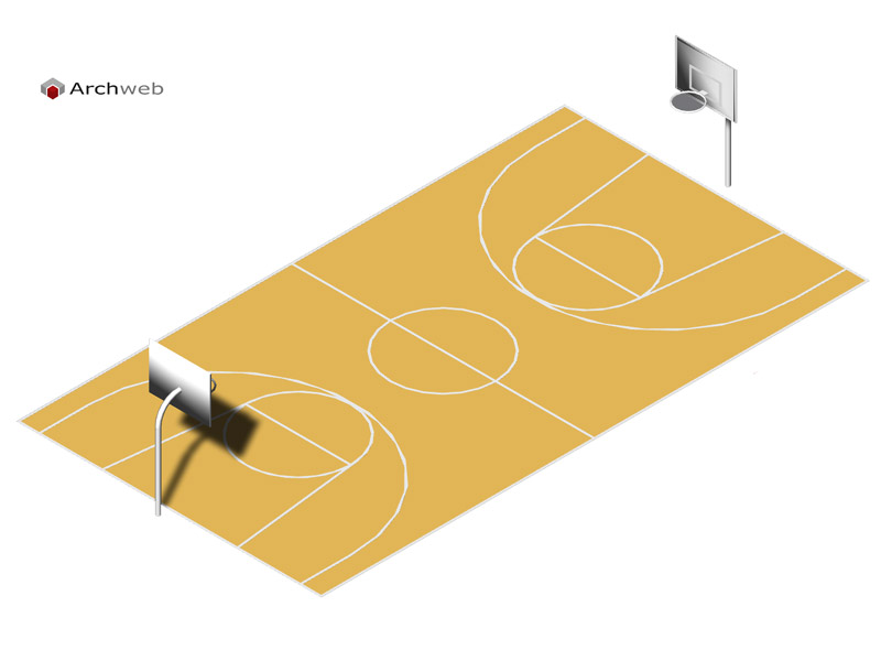 3D basketball court 01 dwg Archweb