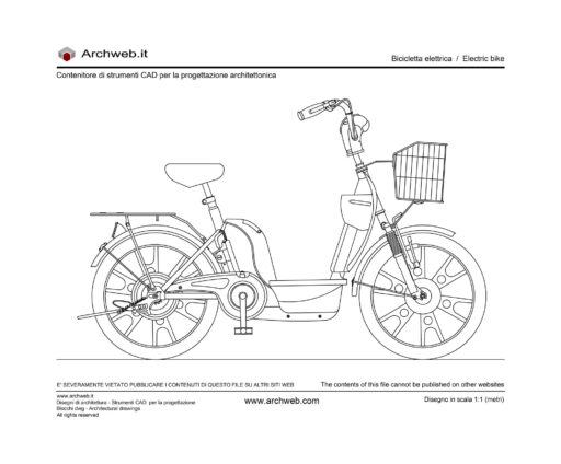Bicicletta elettrica dwg