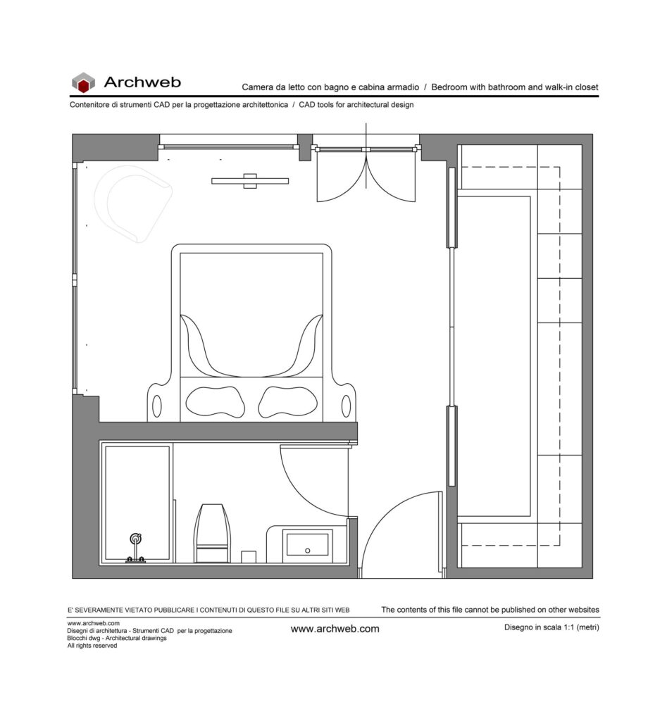 Camera da letto-bagno 15 dwg