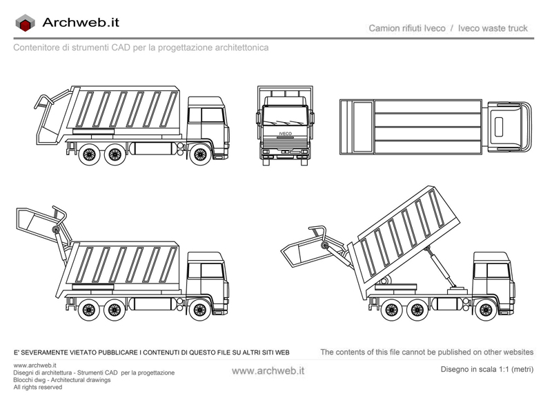 Camion Iveco rifiuti dwg